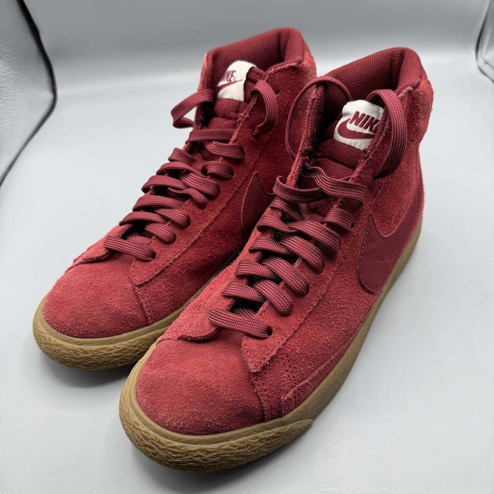 Nike Blazer Mid Sneaker Shoes Youth‎ 5.5Y Red Suede 895850-601